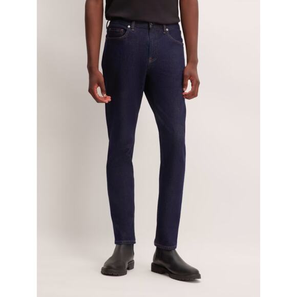 NWT Everlane Men's The Slim 4-Way Stretch Organic Jean Uniform Dark Indigo 33x32 - Picture 1 of 8